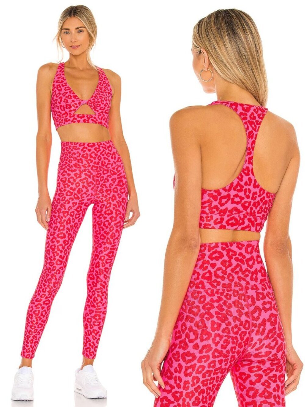 Beach Riot Famous High Risk Red Leopard Twist Sports Bra Size Small 38969